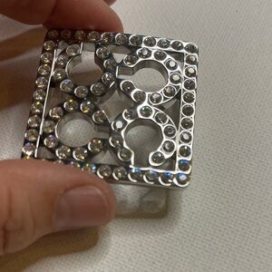 Coach Silver Rhinestone Belt Buckle